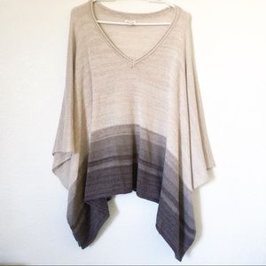 Cream Poncho Style Sweater